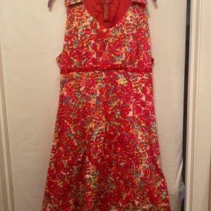 Beautiful pink abstract floral print dress